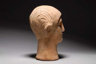 Ancient Etruscan pottery Terracotta Votive head youth  