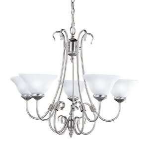  Continental Collection Chandelier In Brushed Nickel Finish 