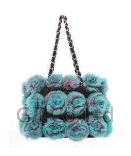0281 Rabbit Fur Small Lovely Beauty Colorful strap /side bag handbag A 