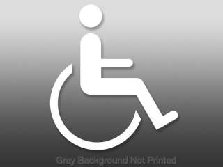White Handicap Window Decal  Sticker access wheelchair  