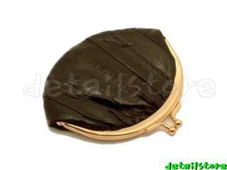 EEL SKIN COIN CHANGE PURSE NEW WALLET SMALL BROWN  