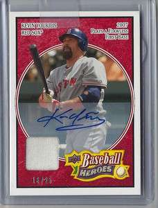 Kevin Youkilis 2008 Upper Deck UD Baseball Heroes Auto Game Used 