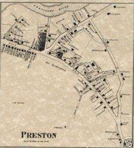 Preston CT 1868 Maps with Homeowners Shown  