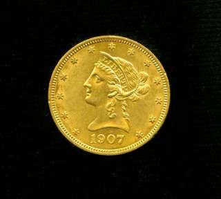 10 1907 P LIBERTY GOLD COIN~ NICE~BU BLAZER~  