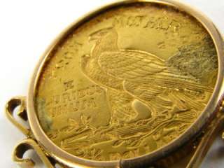 Genuine US $2.50 1911 Indian Head Quarter Eagle Gold Coin 10k YG 
