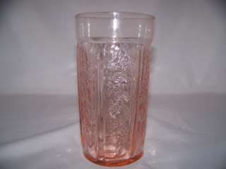 SHARON CABBAGE ROSE PINK 5 1/4 12 OZ THIN FLAT TUMBLER  