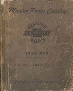  1950 Chevrolet Master Parts Catalog was originally published in 1950 