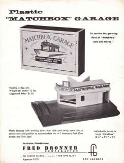 Matchbox MG 1 Garage leaflet 1959 USA/Bronner  