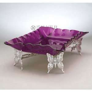  Arthur Court Designs Butterfly Stand Amethyst Acrylic Tray 