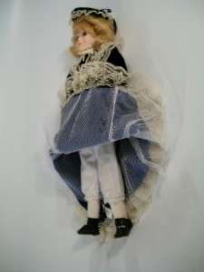 Artmark Porcelain Doll Cobalt Blue Dress 18 tall Blond  