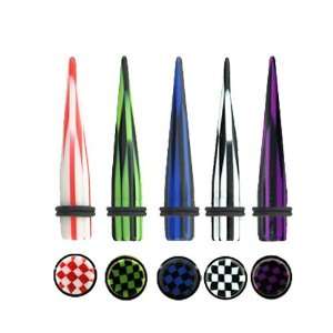 Ear Tapers Acrylic The Checkerboard Taper Lot Mix Hole Tapers 8G Gauge 