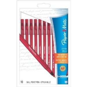  Papermate Write Bros 10 Count Red Ink Ball Point Pen 