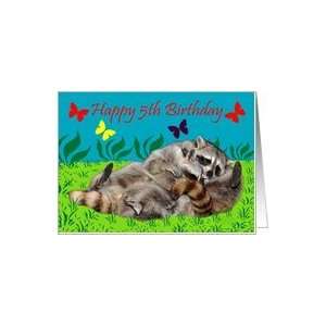  5th Birthday, Raccoons playing Card Toys & Games