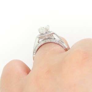 30 CT Round Brilliant Cut Diamond Engagement Halo Ring Band 14k 