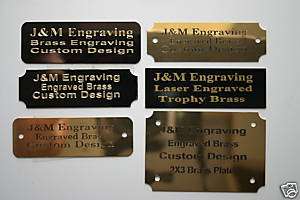 ENGRAVED 1X6 BRASS PLATE W/ THREE LINES FREE ENGRAVING  