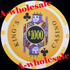1500 Kings Poker Chip Set $1000 $ 500 $100 $25 etc. K2  
