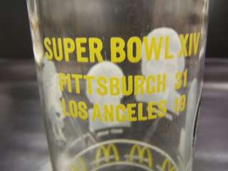 Superbowl XIV McDonalds Drinking Glass Pittsburgh/LA  
