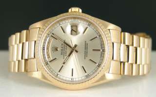 Rolex Mens President Yellow Gold Silver Dial 18238  