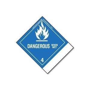  Dangerous When Wet Label, Blank, Vinyl, Standard Tab 