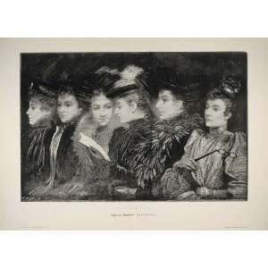  1893 Victorian Parisian Women Bethune German Engraving 
