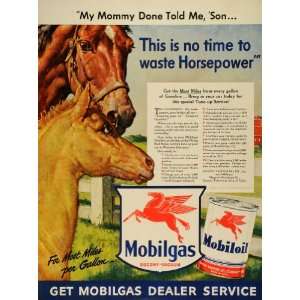  1942 Ad Mobilgas Dont Waste Horsepower World War II 