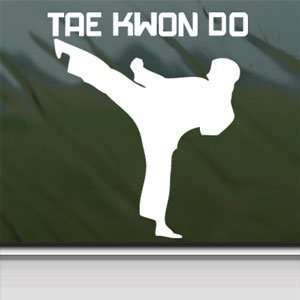   Martial Arts Taekwondo White Sticker Laptop Vinyl White Decal Arts