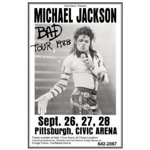 Michael Jackson 1988 World Tour Concert Sheet 11 X 17 