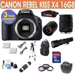 com Canon Rebel KISS X4 + Sigma 18 200mm OS Lens + 500mm Preset Lens 