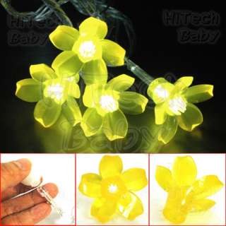 20x Yellow CHERRY BLOSSOM Ornament Add On Cap for 5mm LED String Fairy 