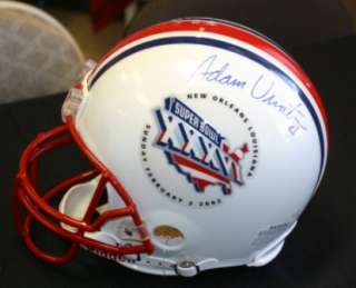2001 Autographed Super Bowl ( XXXVI ) Helmet Tedy Bruschi and Adam 