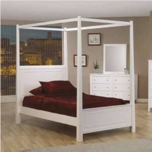  Twin Lakes Canopy Bed in White Size Full