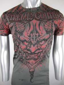 XTREME COUTURE OMEGA MMA SHIRT CHARCOAL GRAY LARGE  