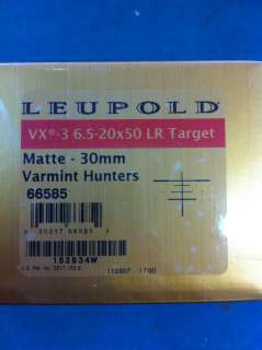 New Leupold Riflescope VX 3 6.5 20x50mm VX3 LR 66585 030317665852 