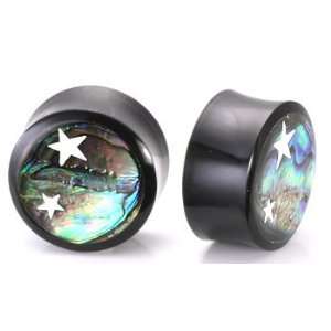  Horn Plug with Abalone Inlay and Celestial Stars Organic 