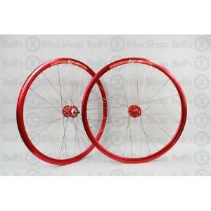  Weinmann DP18 Track Wheels Anodized RED SILVER Fixed Gear 