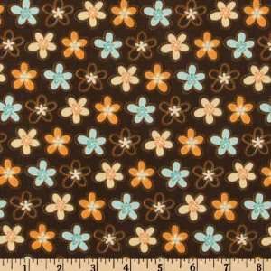  44 Wide Bloom And Grow Floral Brown Fabric By The Yard 