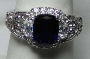  Xavier Absolute & Kashmir Sapphire 925 Ring SZ 7  