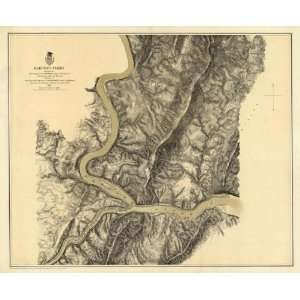  Civil War Map   Harpers Ferry, 1869 Arts, Crafts 