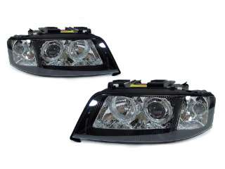 97 01 AUDI A6 C5 D2S HID XENON BLACK ANGEL EYES HALO EURO PROJECTOR 