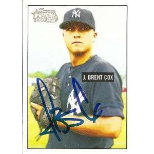  J. Brent Cox Signed Yankees 2005 Bowman Heritage Card 