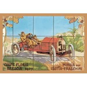   poster printed on 20 x 30 stock. Coupe Florio Brescia