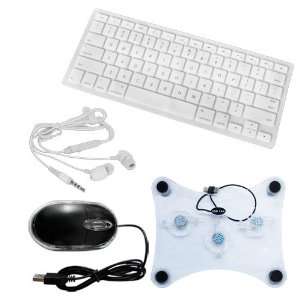  PREMIUM OPTICAL MICE MOUSE+LAPTOP COOLER PAD+CLEAR SILICONE KEYBOARD 