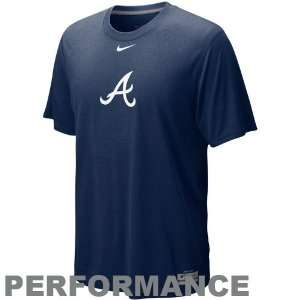 Nike Atlanta Braves Navy Blue Dri FIT Logo Legend Performance T shirt 