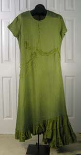 Cynthia Ashby NWT Linen Amelia Dress Grass Green Medium  