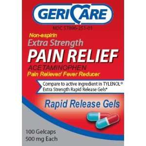   Pain Relief Acetaminophen non aspirin 500mg otc for tylenol gel caps