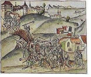Representation of the battle in the Tschachtlanchronik 1470