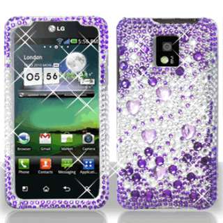   SILVER BLING DIAMOND CASE COVER for LG G2x Optimus 2x T Mobile  