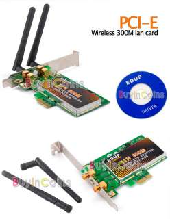 11N PCI E Wireless 300M Lan Card with External Antenna  