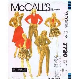  McCalls 7720 Vintage Sewing Pattern Willi Smith Misses 