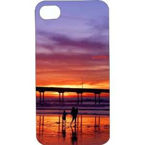 Clear Hard Plastic Case Custom Designed Beach Sunset at Pier iPhone 